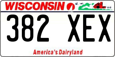 WI license plate 382XEX