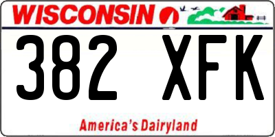 WI license plate 382XFK