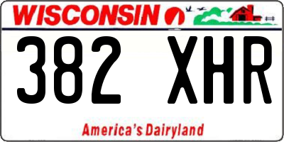 WI license plate 382XHR