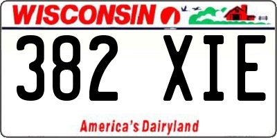 WI license plate 382XIE