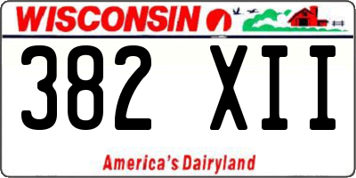 WI license plate 382XII