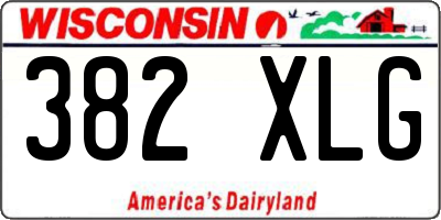WI license plate 382XLG