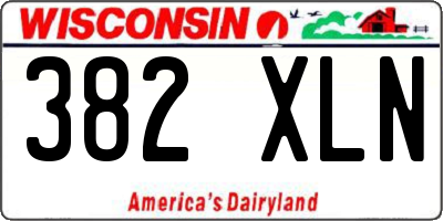 WI license plate 382XLN
