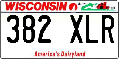 WI license plate 382XLR