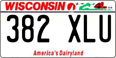 WI license plate 382XLU
