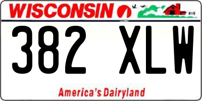 WI license plate 382XLW