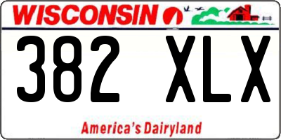 WI license plate 382XLX