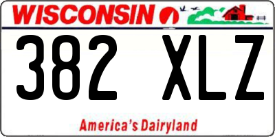 WI license plate 382XLZ