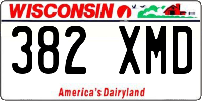 WI license plate 382XMD