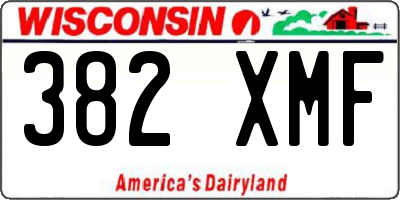 WI license plate 382XMF