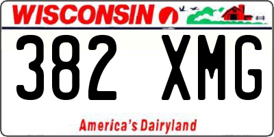 WI license plate 382XMG