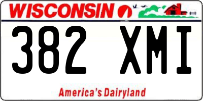 WI license plate 382XMI