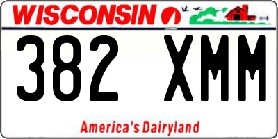 WI license plate 382XMM