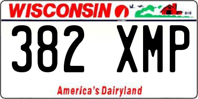 WI license plate 382XMP