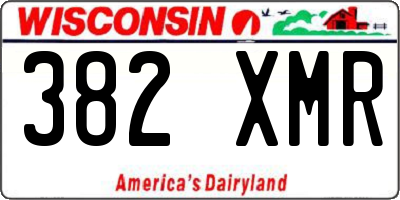 WI license plate 382XMR