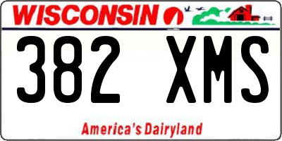 WI license plate 382XMS