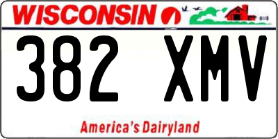 WI license plate 382XMV