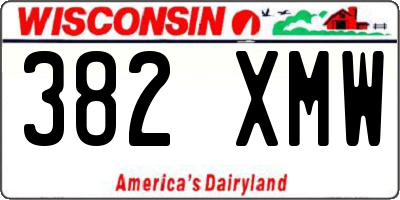 WI license plate 382XMW