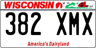 WI license plate 382XMX