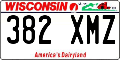WI license plate 382XMZ