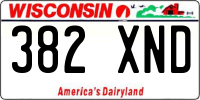 WI license plate 382XND