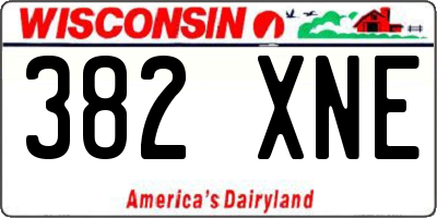 WI license plate 382XNE