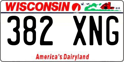 WI license plate 382XNG