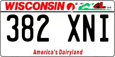 WI license plate 382XNI