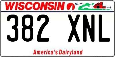 WI license plate 382XNL