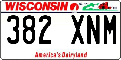 WI license plate 382XNM