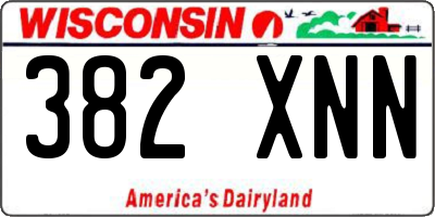 WI license plate 382XNN