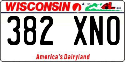 WI license plate 382XNO