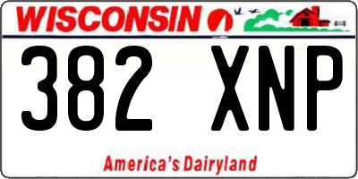 WI license plate 382XNP