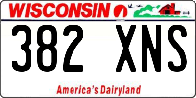 WI license plate 382XNS