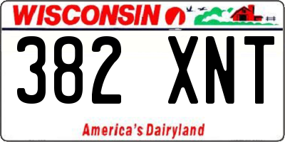 WI license plate 382XNT