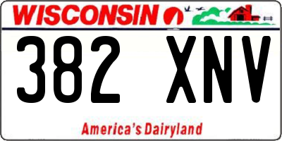 WI license plate 382XNV