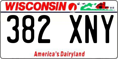 WI license plate 382XNY