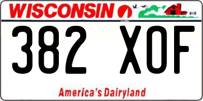 WI license plate 382XOF