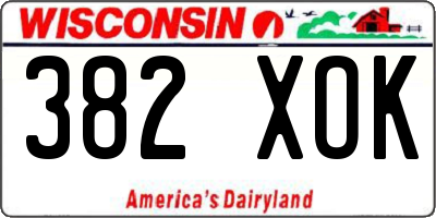 WI license plate 382XOK