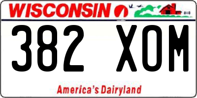WI license plate 382XOM