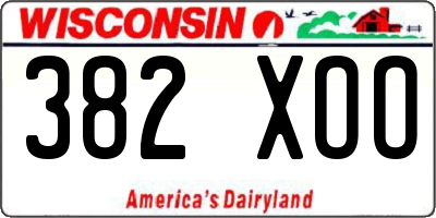 WI license plate 382XOO