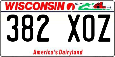 WI license plate 382XOZ