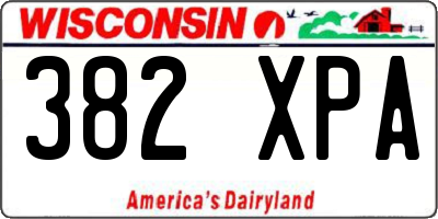 WI license plate 382XPA