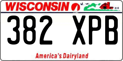WI license plate 382XPB