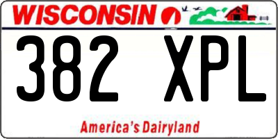 WI license plate 382XPL