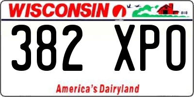 WI license plate 382XPO