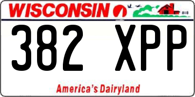 WI license plate 382XPP