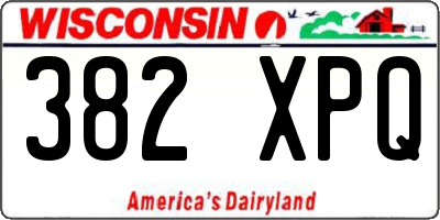 WI license plate 382XPQ