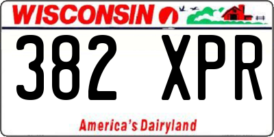 WI license plate 382XPR