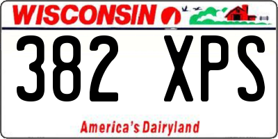 WI license plate 382XPS